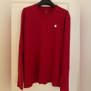 Apple Long Sleeve Employee T-Shirt Red, Size: Medium